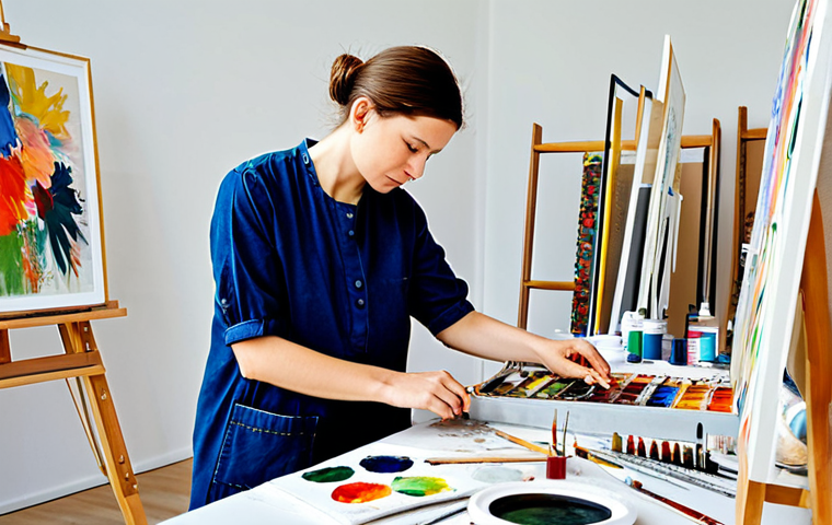 미술문화기획사의 글로벌 프로젝트 성공 사례 - **

"A cozy art gallery in Berlin, Germany, filled with diverse artwork. A friendly gallery owner, f...