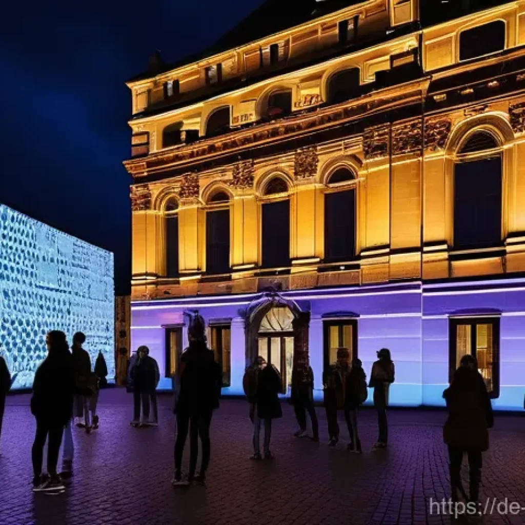 미술문화기획사의 창의적 프로젝트 사례 - **Prompt: "An immersive digital art installation transforming a historic square in a vibrant German ...
