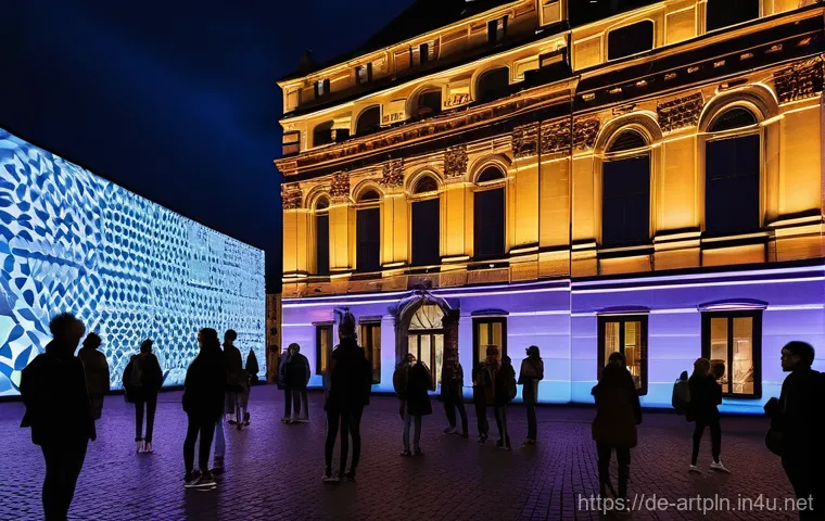 미술문화기획사의 창의적 프로젝트 사례 - **Prompt: "An immersive digital art installation transforming a historic square in a vibrant German ...