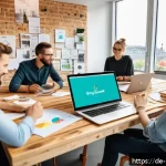 Home 22 미술문화기획사의 실기 시험 합격 전략 - A detailed scene of a diverse group of young professionals in a modern German coworking space, colla...
