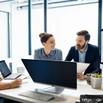 Home 18 미술문화기획사의 효과적인 마케팅 캠페인 - A professional art marketing team in a modern Berlin office, analyzing detailed charts and demograph...