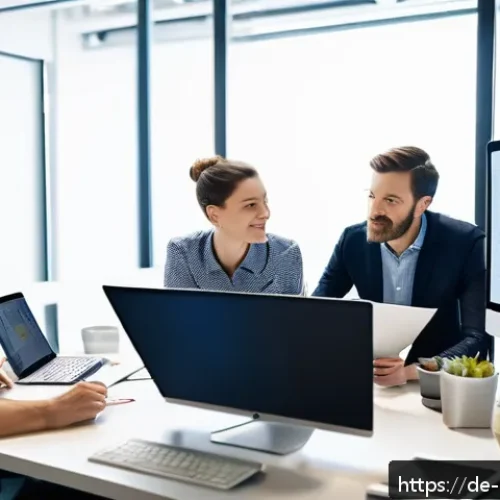 Home 30 미술문화기획사의 효과적인 마케팅 캠페인 - A professional art marketing team in a modern Berlin office, analyzing detailed charts and demograph...
